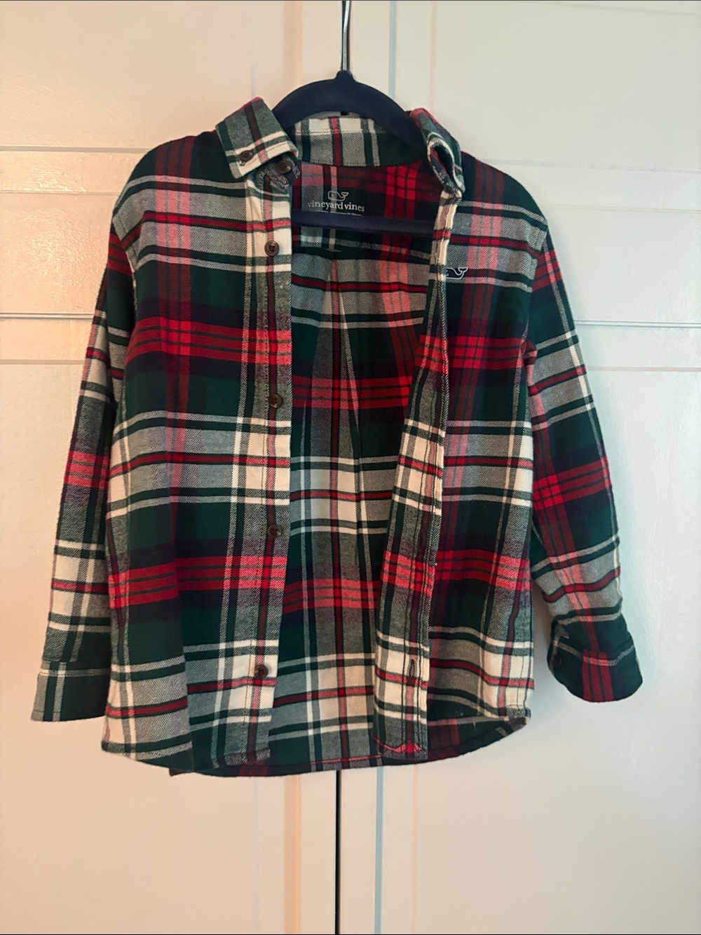 Vineyard Vines Kids Green Red White Plaid Jean Jacket